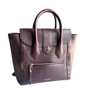 Henri Bendel Rivington Convertible Backpack Purse Purple Maroon Leathe